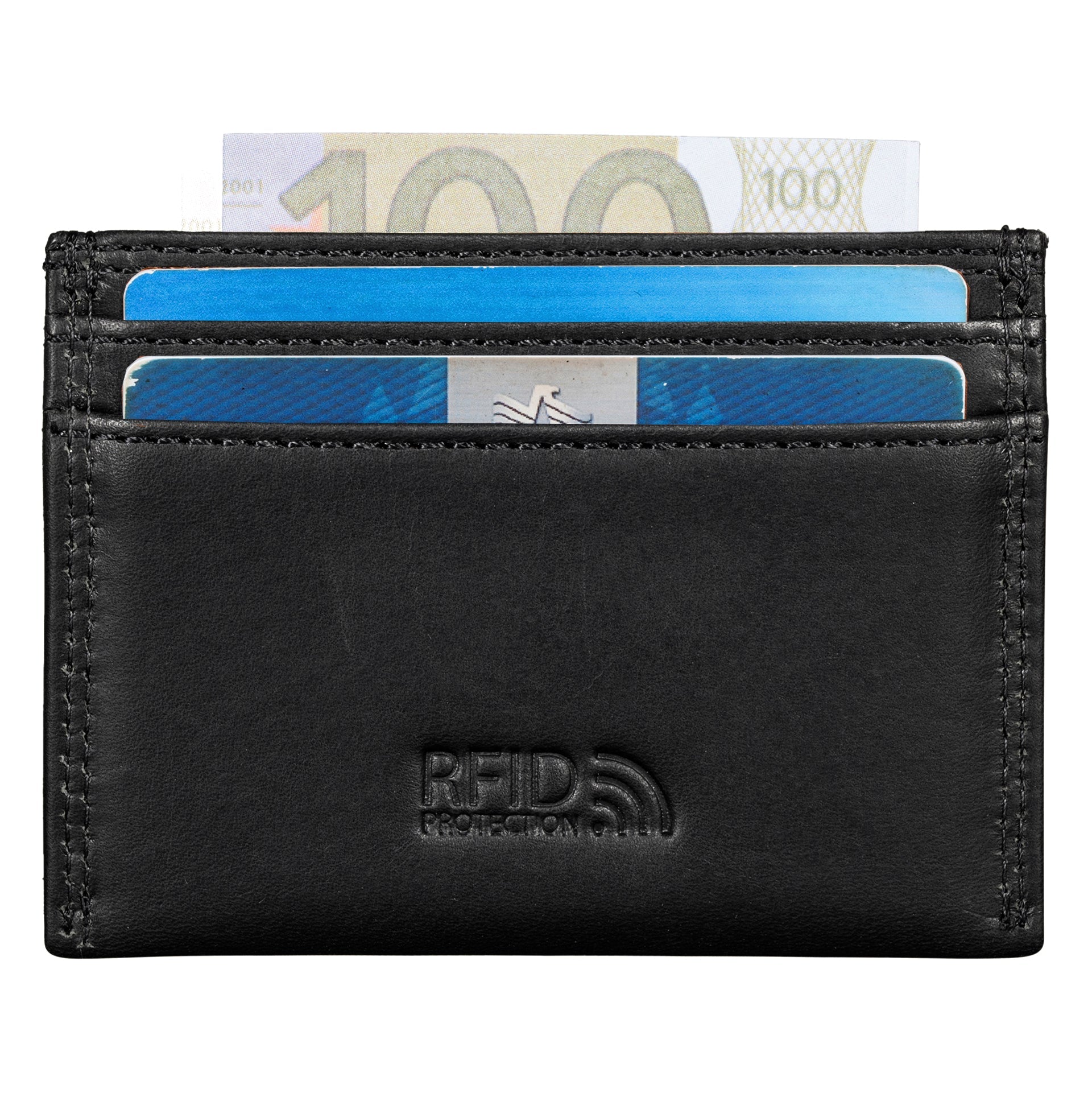 Benthill Kartenetui aus Echt Leder | Slim Mini Geldbörse für Damen & Herren | RFID Schutz - Kleines Portemonnaie