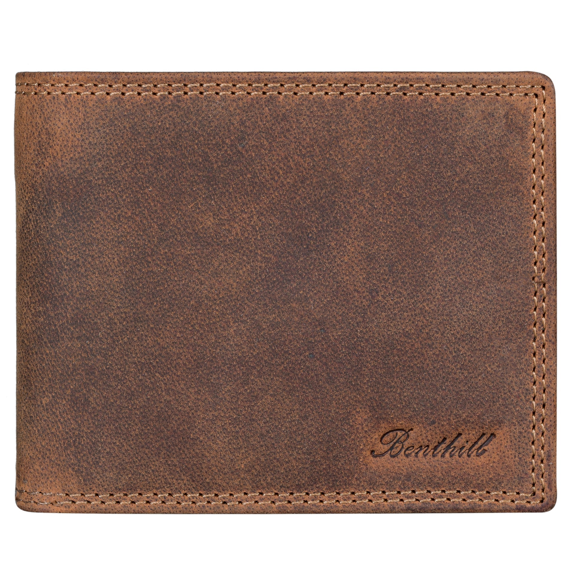 Benthill Geldbörse Herren Echt-Leder - Geldbeutel mit RFID-Schutz - Slim Portemonnaie für Männer - Echtem Vintage Leder