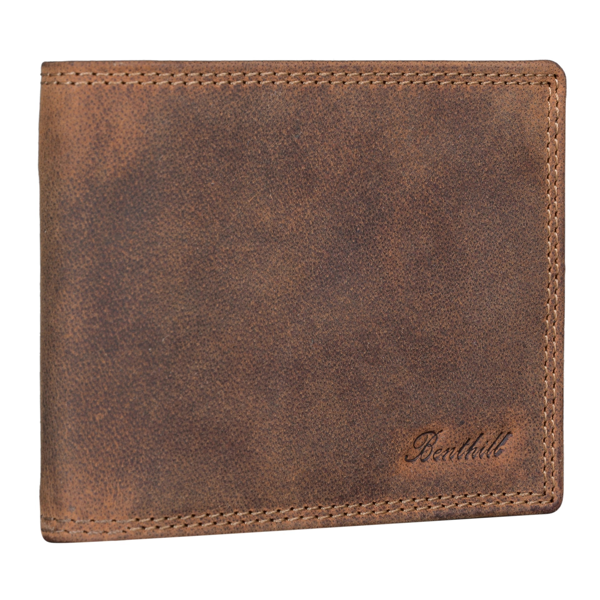 Benthill Geldbörse Herren Echt-Leder - Geldbeutel mit RFID-Schutz - Slim Portemonnaie für Männer - Echtem Vintage Leder