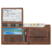 Benthill Geldbörse Herren Echt-Leder - Geldbeutel mit RFID-Schutz - Slim Portemonnaie für Männer - Echtem Vintage Leder
