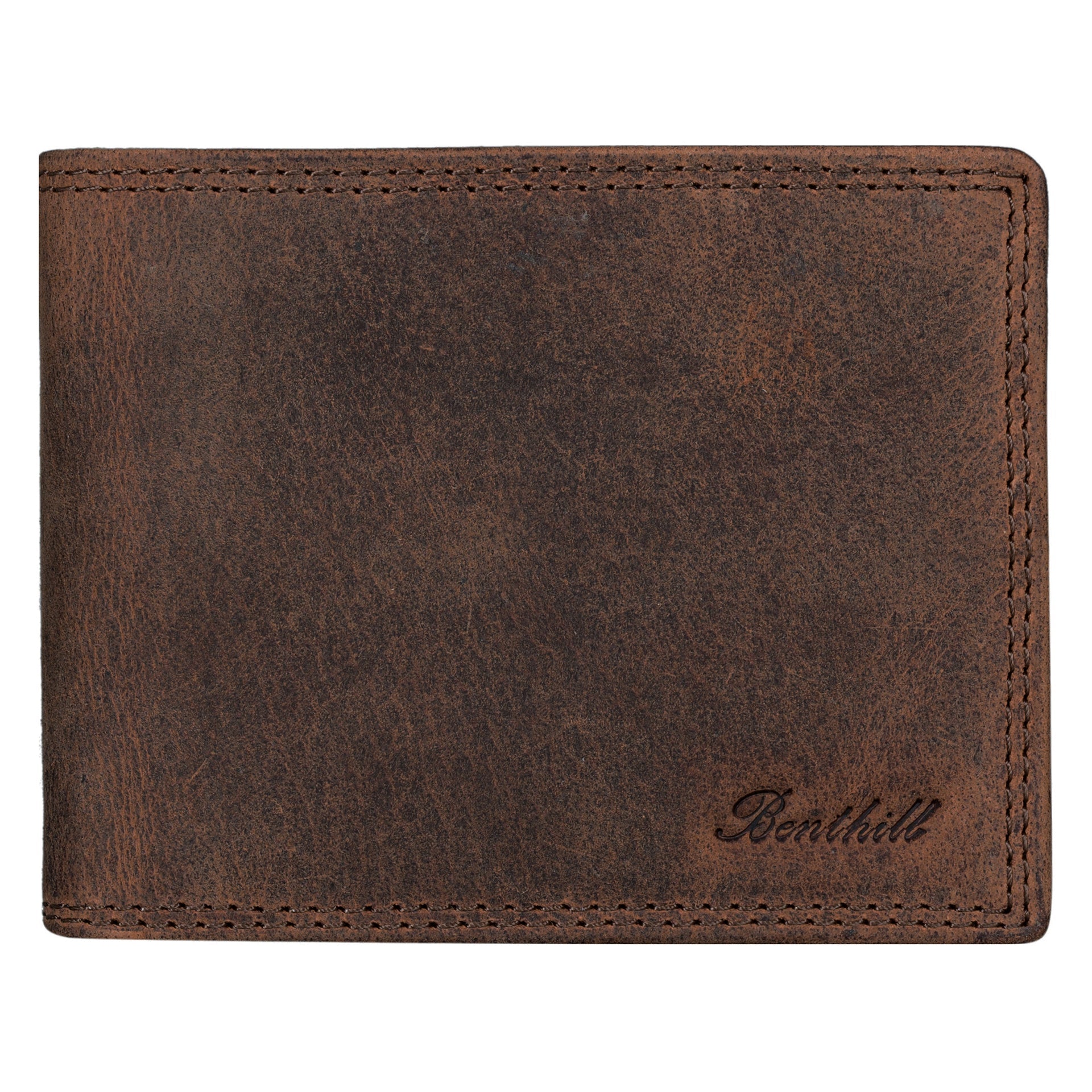 Benthill Geldbörse Herren Echt-Leder - Geldbeutel mit RFID-Schutz - Slim Portemonnaie für Männer - Echtem Vintage Leder