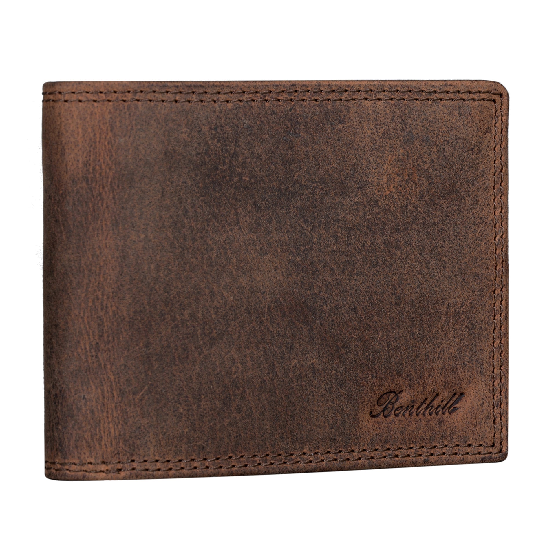 Benthill Geldbörse Herren Echt-Leder - Geldbeutel mit RFID-Schutz - Slim Portemonnaie für Männer - Echtem Vintage Leder