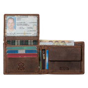 Benthill Geldbörse Herren Echt-Leder - Geldbeutel mit RFID-Schutz - Slim Portemonnaie für Männer - Echtem Vintage Leder
