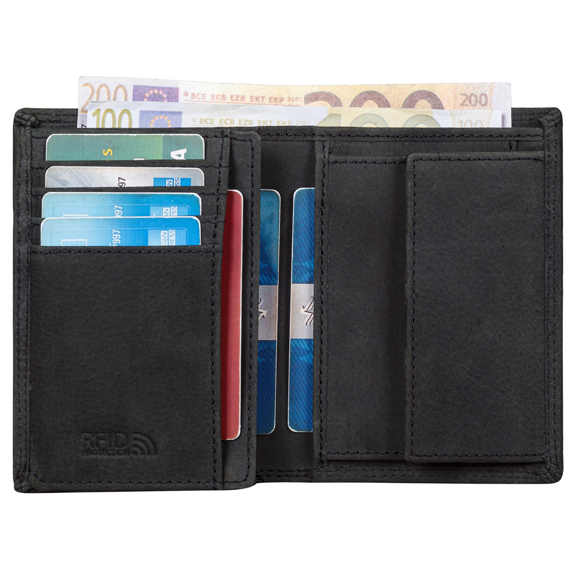 Benthill Herren Ledergeldbörse - Geldbeutel mit RFID-Schutz - Slim Portemonnaie für Herren - Echtem Vintage Leder