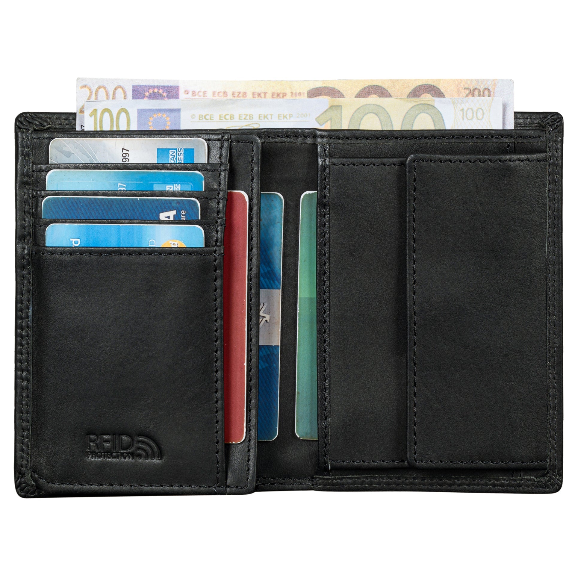 Benthill Herren Ledergeldbörse - Geldbeutel mit RFID-Schutz - Slim Portemonnaie für Herren - Echtem Vintage Leder