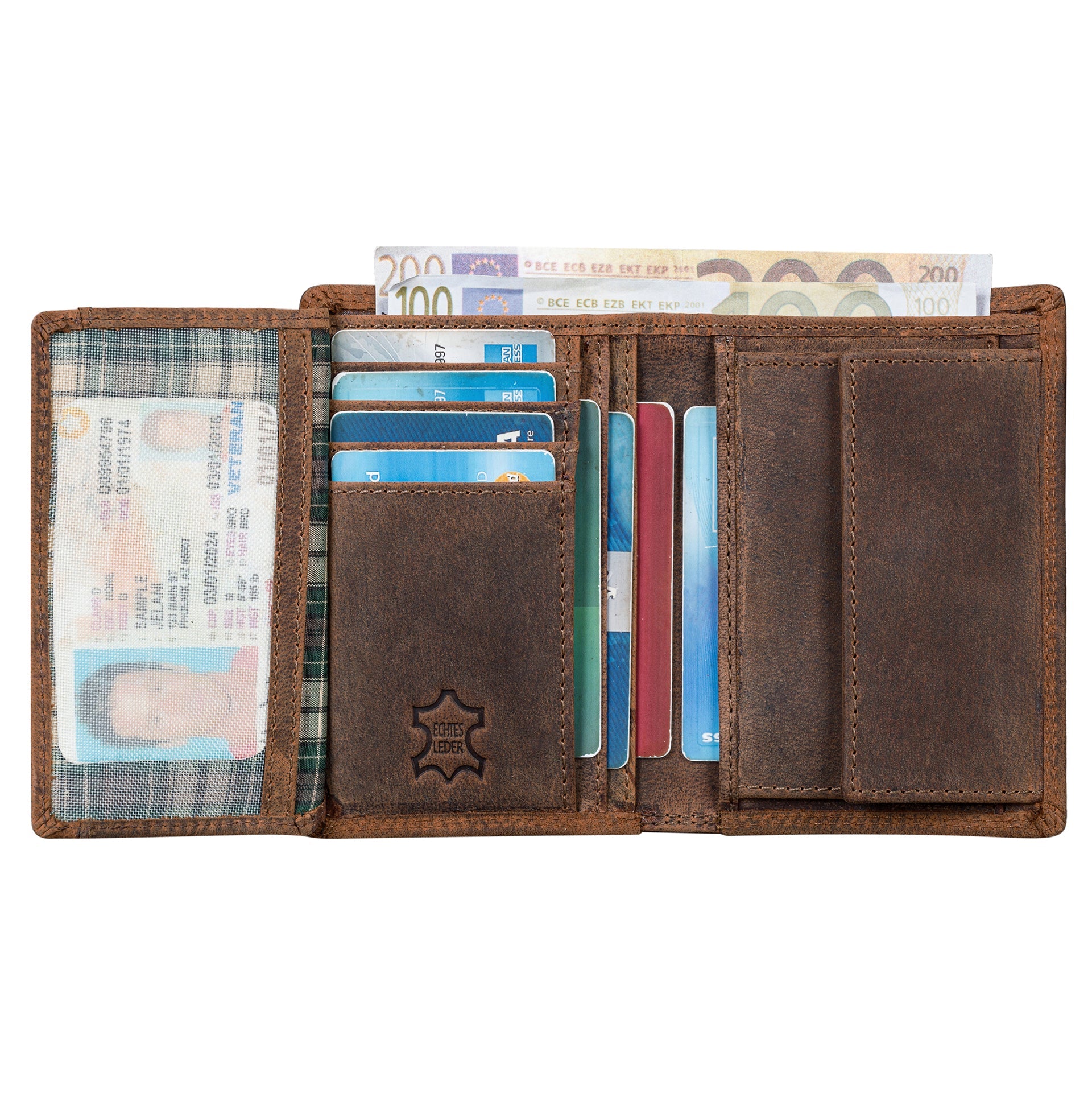 Benthill Herren Ledergeldbörse - Geldbeutel mit RFID-Schutz - Slim Portemonnaie für Herren - Echtem Vintage Leder