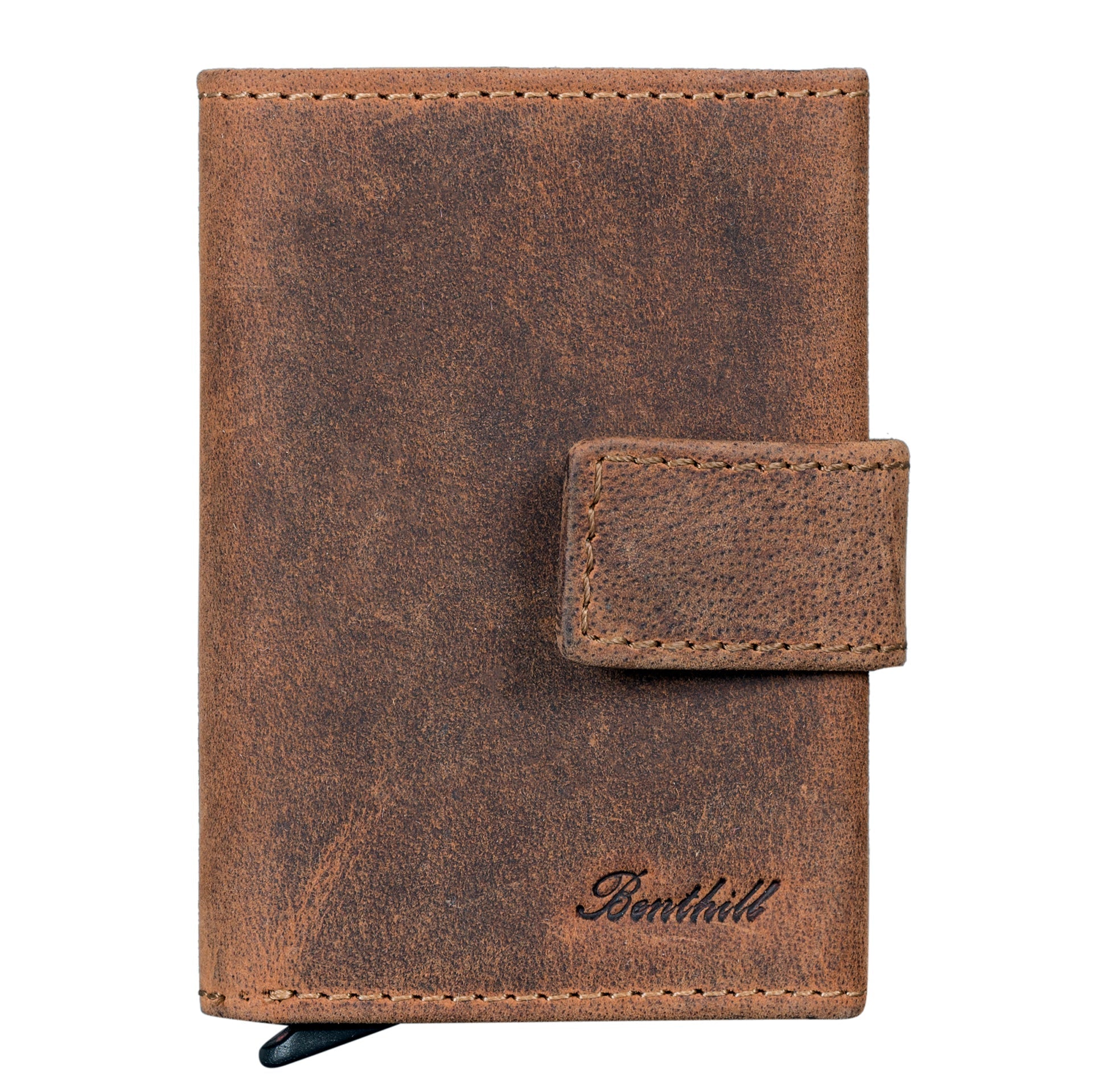 Benthill Geldbörse Herren Echt Leder - Smart Wallet Klein mit RFID-Schutz - Slim Portemonnaie für Männer - Kreditkartenetui