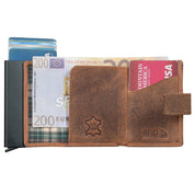 Benthill Geldbörse Herren Echt Leder - Smart Wallet Klein mit RFID-Schutz - Slim Portemonnaie für Männer - Kreditkartenetui