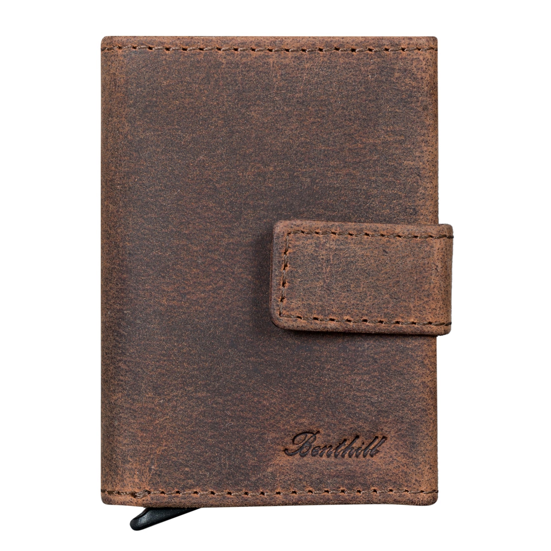 Benthill Geldbörse Herren Echt Leder - Smart Wallet Klein mit RFID-Schutz - Slim Portemonnaie für Männer - Kreditkartenetui