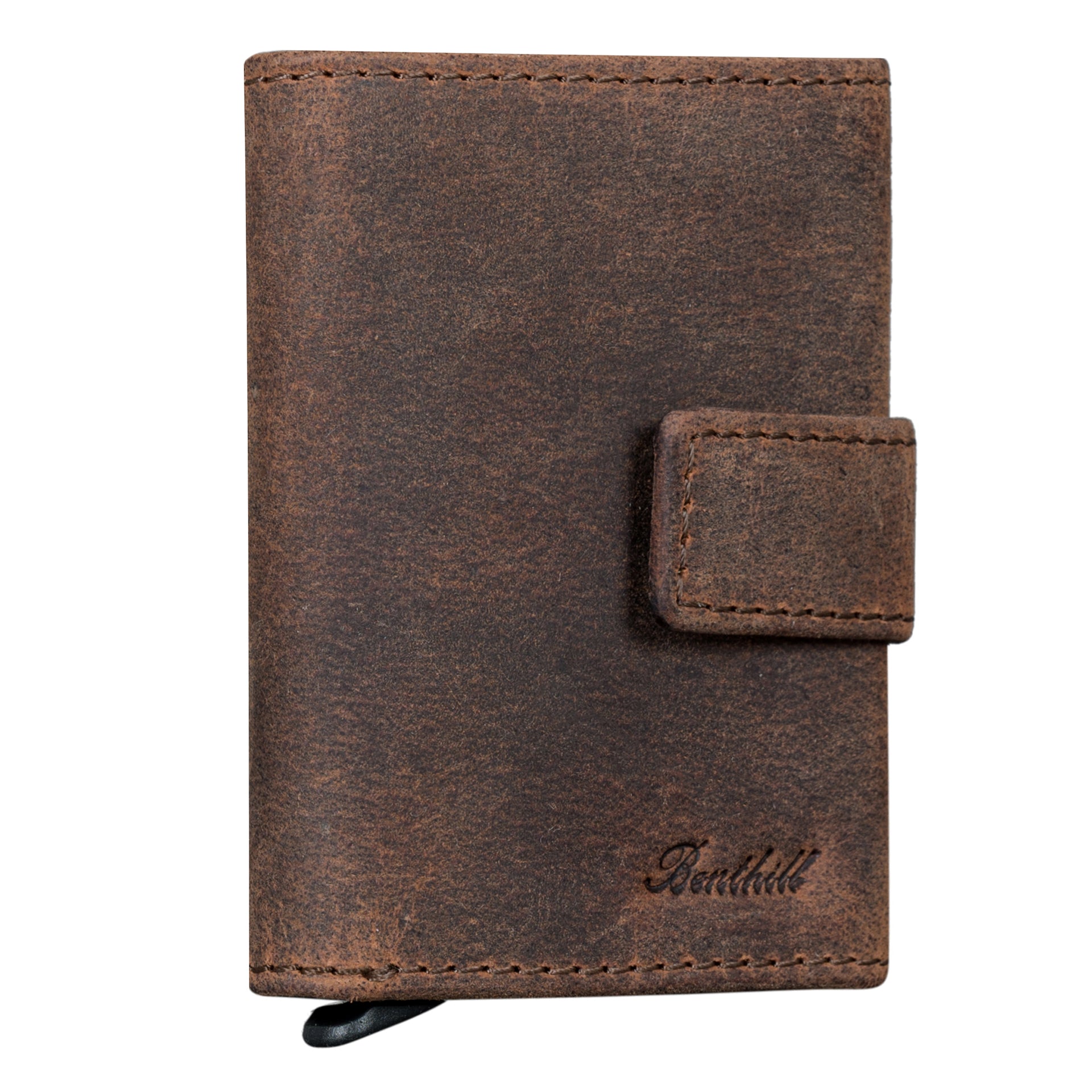 Benthill Geldbörse Herren Echt Leder - Smart Wallet Klein mit RFID-Schutz - Slim Portemonnaie für Männer - Kreditkartenetui