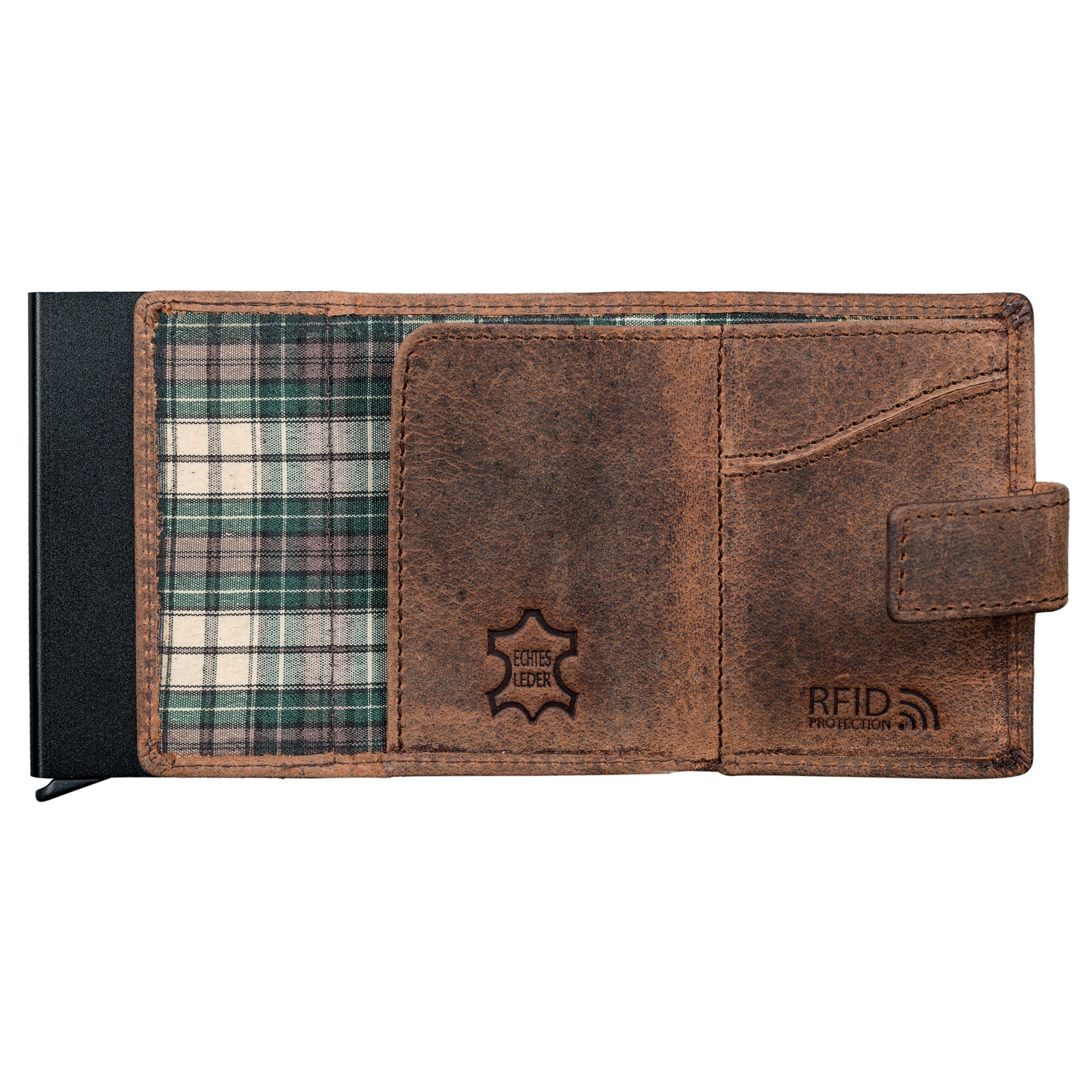 Benthill Geldbörse Herren Echt Leder - Smart Wallet Klein mit RFID-Schutz - Slim Portemonnaie für Männer - Kreditkartenetui