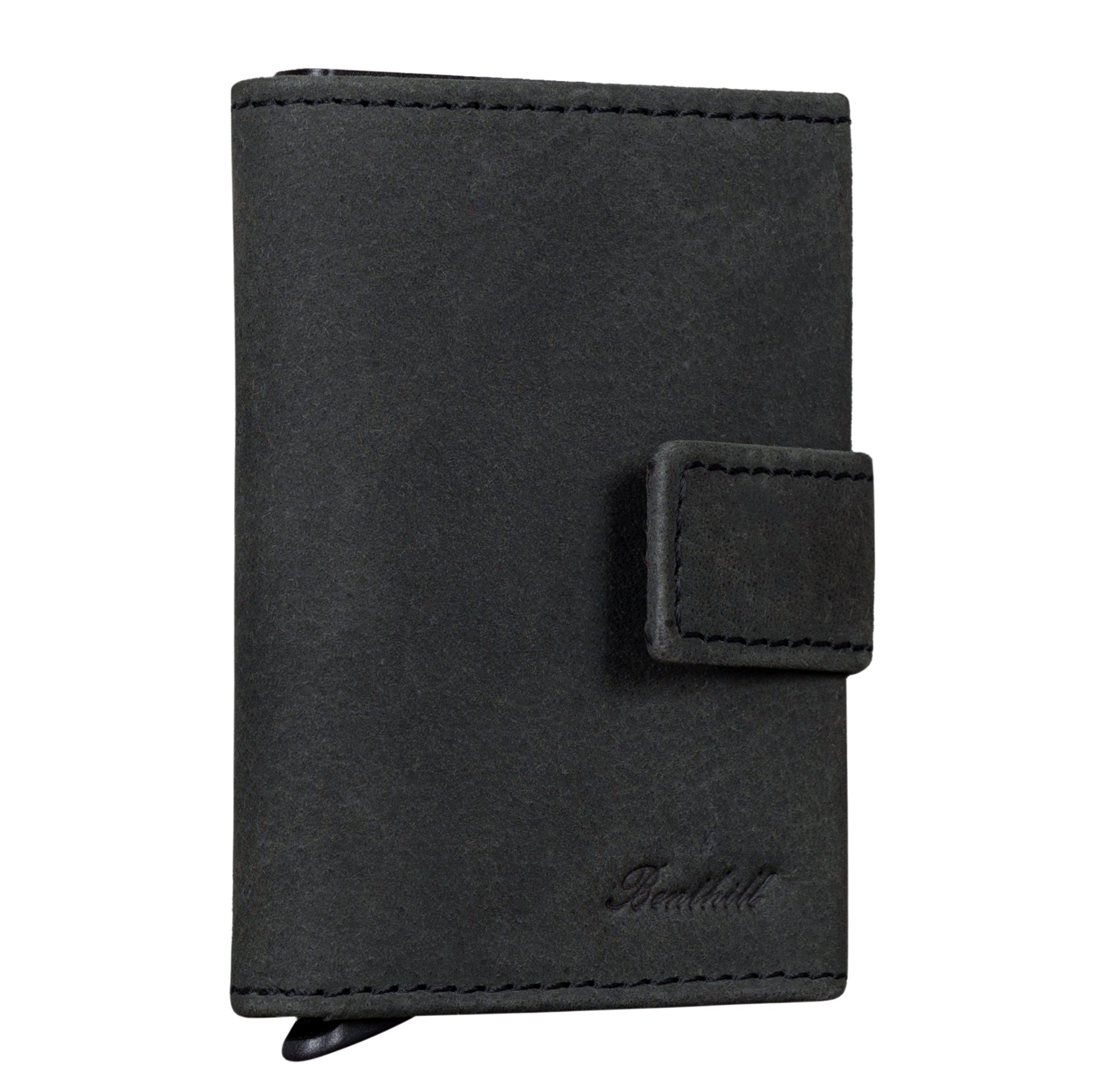 Benthill Geldbörse Herren Echt Leder - Smart Wallet Klein mit RFID-Schutz - Slim Portemonnaie für Männer - Kreditkartenetui