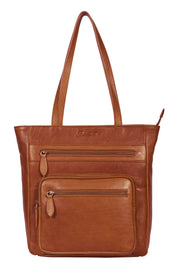 Benthill Schultertasche Damen Echt Leder | Shopper aus echtem Rindsleder | Vintage Handtasche mit vielen Fächern | Damen-Leder-Tasche | Beutel