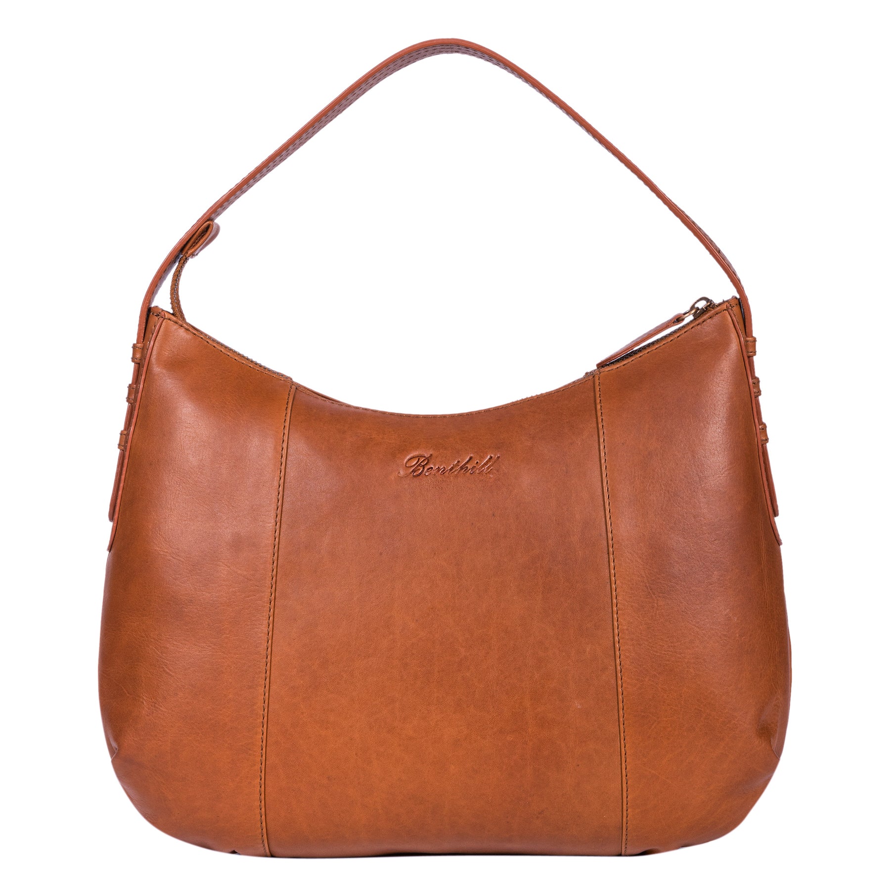 Benthill Schultertasche Damen Echt Leder | Henkeltasche aus hochwertigem Rindsleder | Kleine Vintage Hobo Bag Beutel mit geflochtenem Muster