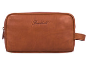 Benthill Kulturtasche Leder - Kosmetiktasche aus weichem hochwertigem Echtleder - Vintage Travel Beutel