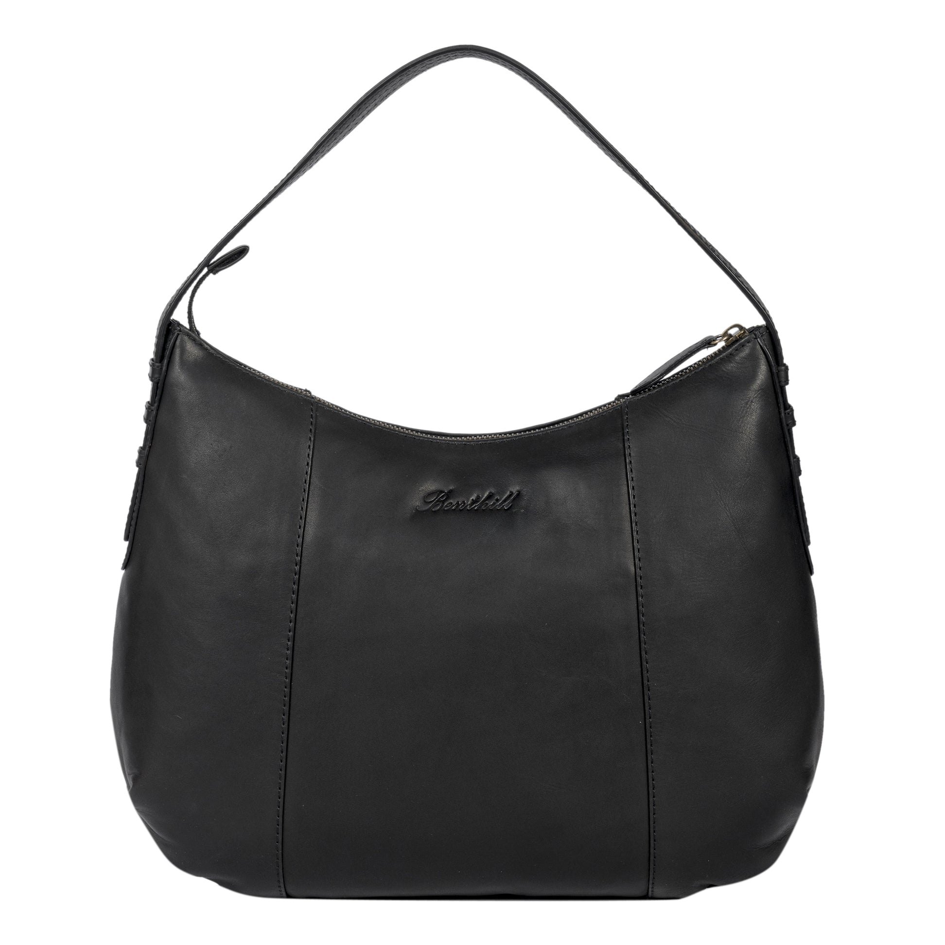 Benthill Schultertasche Damen Echt Leder | Henkeltasche aus hochwertigem Rindsleder | Kleine Vintage Hobo Bag Beutel mit geflochtenem Muster