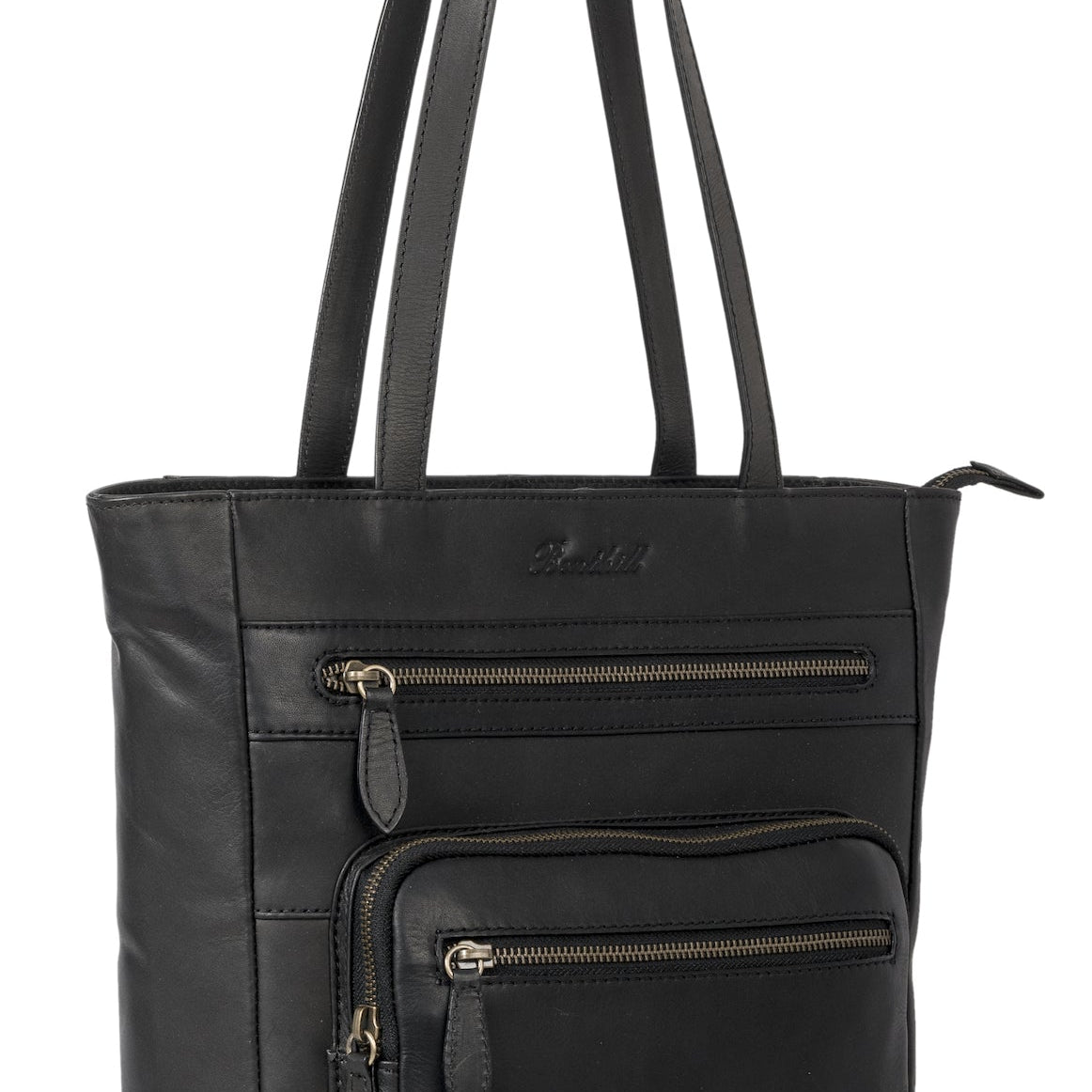 Benthill Schultertasche Damen Echt Leder | Shopper aus echtem Rindsleder | Vintage Handtasche mit vielen Fächern | Damen-Leder-Tasche | Beutel