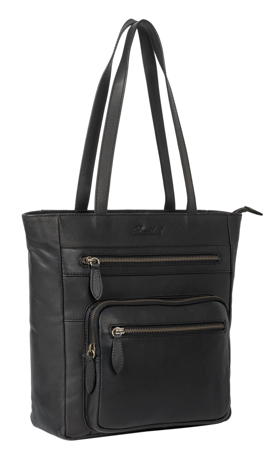 Benthill Schultertasche Damen Echt Leder | Shopper aus echtem Rindsleder | Vintage Handtasche mit vielen Fächern | Damen-Leder-Tasche | Beutel