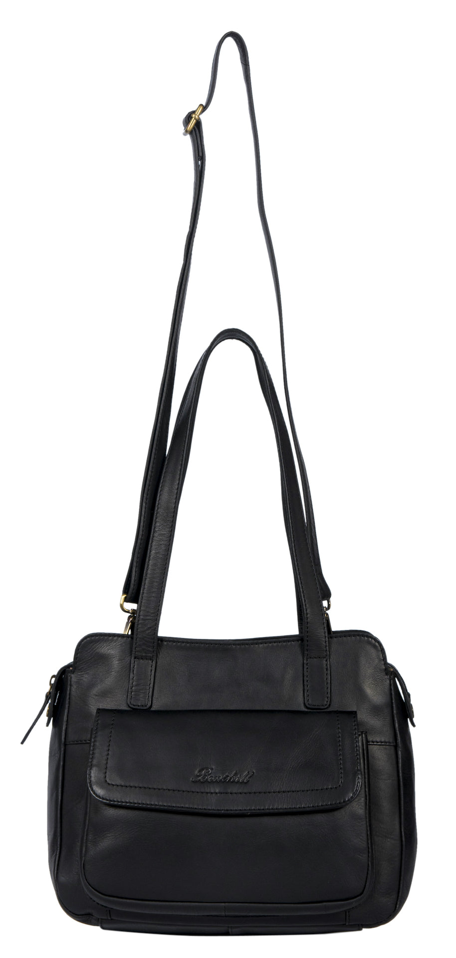 Benthill Handtaschen Damen Leder | Henkeltasche mit Umhängegurt | Vintage Echt Leder Damentasche | Umhängetasche