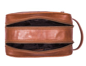 Benthill Kulturtasche Leder - Kosmetiktasche aus weichem hochwertigem Echtleder - Vintage Travel Beutel