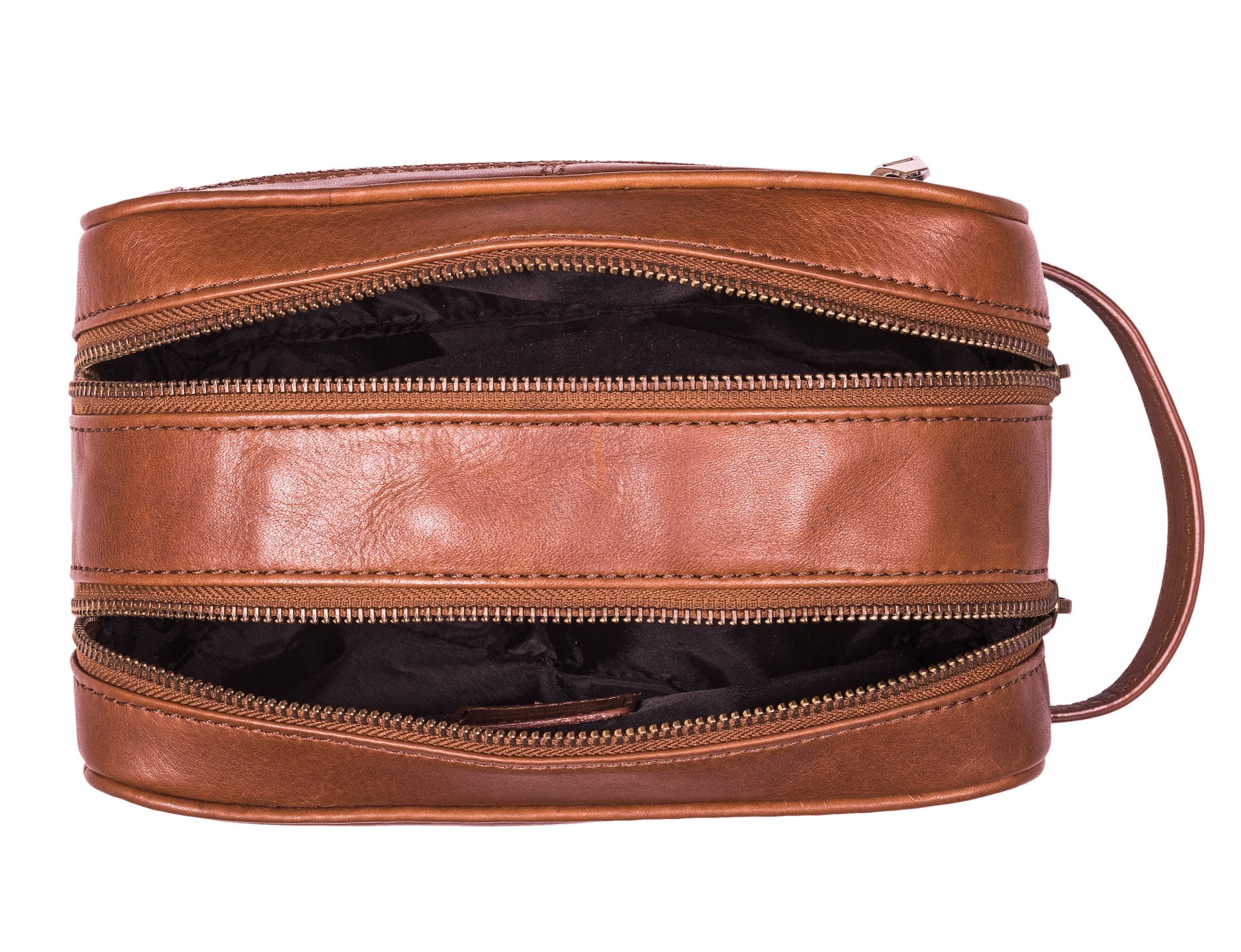 Benthill Kulturtasche Leder - Kosmetiktasche aus weichem hochwertigem Echtleder - Vintage Travel Beutel