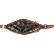 Benthill Echt Leder Umhängetasche | Damen Schultertasche aus Rindsleder | Schmale Vintage Damen Handtasche mit geflochtenem Muster
