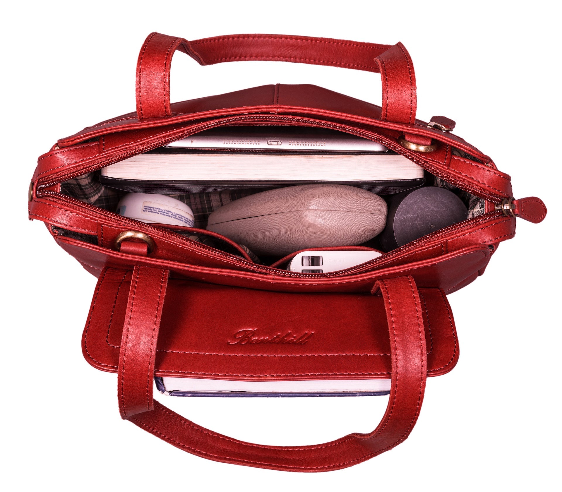Benthill Handtaschen Damen Leder | Henkeltasche mit Umhängegurt | Vintage Echt Leder Damentasche | Umhängetasche