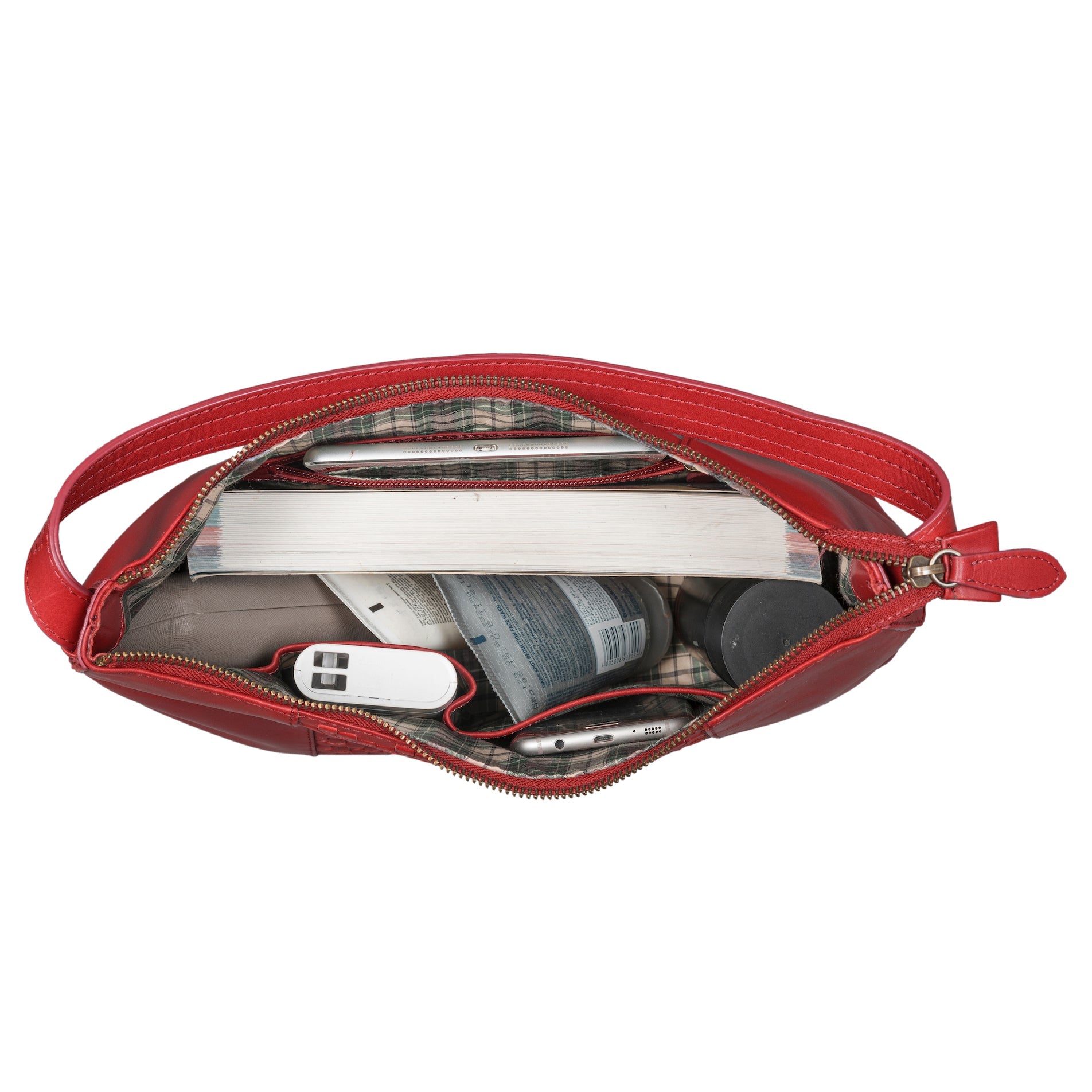 Benthill Schultertasche Damen Echt Leder | Henkeltasche aus hochwertigem Rindsleder | Kleine Vintage Hobo Bag Beutel mit geflochtenem Muster