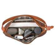 Benthill Schultertasche Damen Echt Leder | Henkeltasche aus hochwertigem Rindsleder | Kleine Vintage Hobo Bag Beutel mit geflochtenem Muster