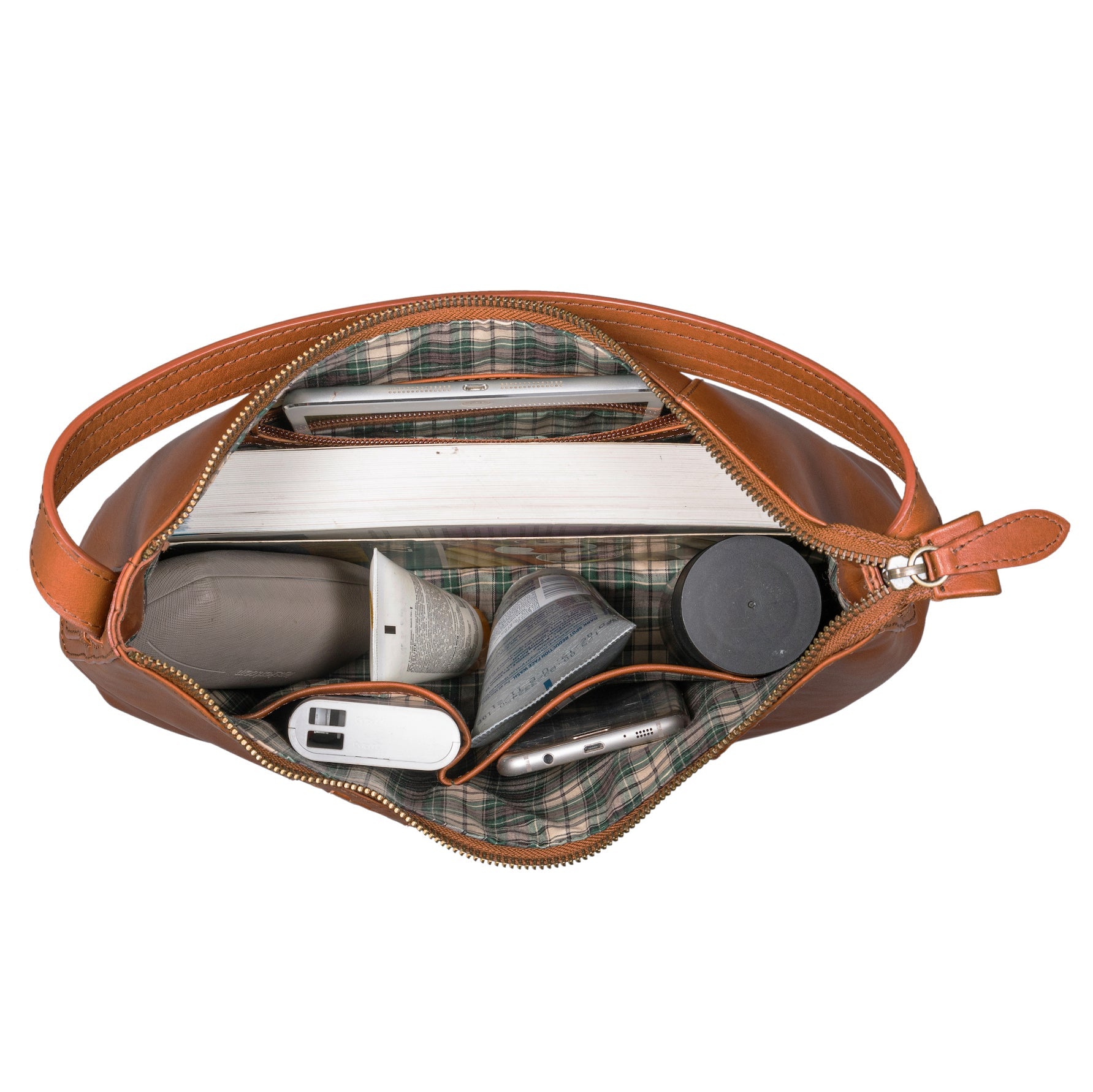 Benthill Schultertasche Damen Echt Leder | Henkeltasche aus hochwertigem Rindsleder | Kleine Vintage Hobo Bag Beutel mit geflochtenem Muster