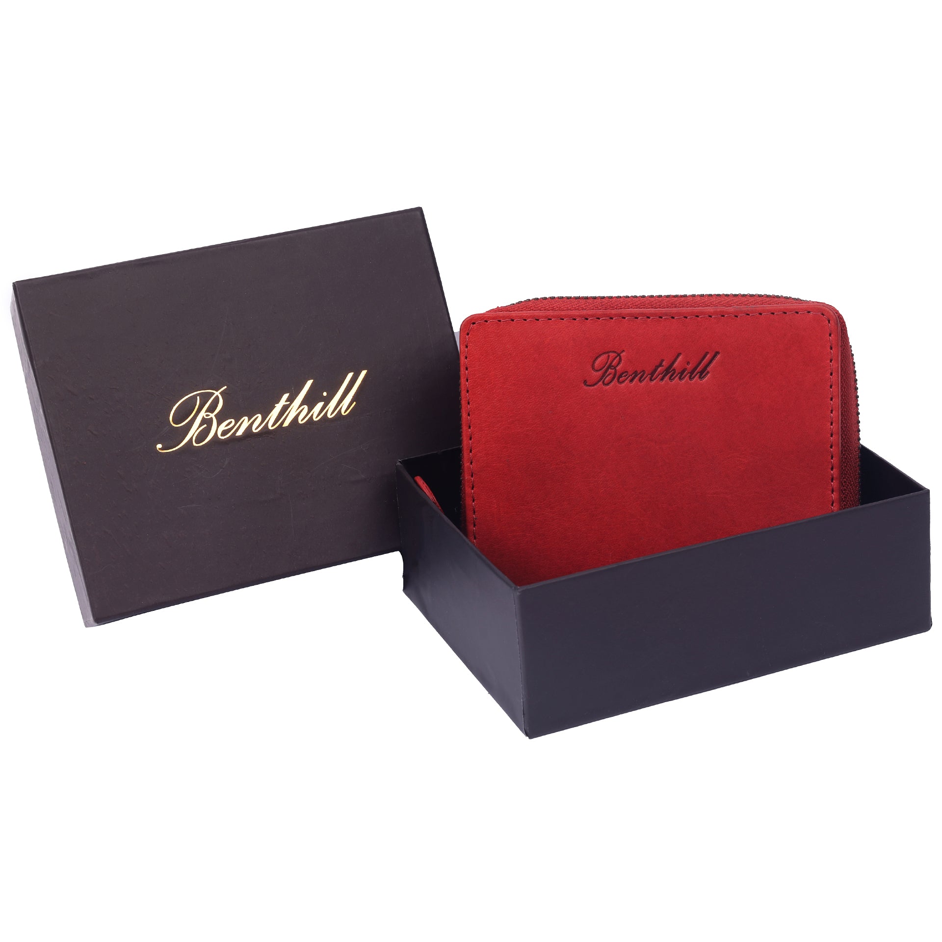 Benthill Kleine Geldbörse Echt Leder | Damen & Herren Portemonnaie mit RFID Schutz | 8 Kartenfächer | Slim-Wallet inkl. Geschenkbox