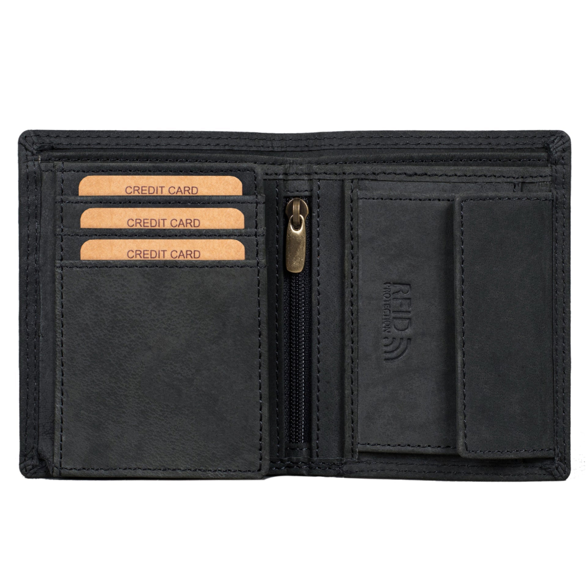 Benthill Kleine Herren Geldbörse Echt Leder - Männer Geldbeutel Mini mit RFID-Schutz - Slim Portemonnaie für Männer - Echtem Leder