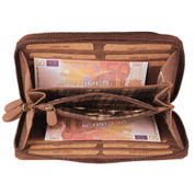 Benthill Geldbörse Groß Leder | Geldbeutel Gross XXL Echtleder | Portemonnaie Frauen mit RFID Schutz | Vintage Portmonee mit vielen Kartenfächer inkl. Geschenkbox