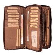 Benthill Geldbörse Groß Leder | Geldbeutel Gross XXL Echtleder | Portemonnaie Frauen mit RFID Schutz | Vintage Portmonee mit vielen Kartenfächer inkl. Geschenkbox