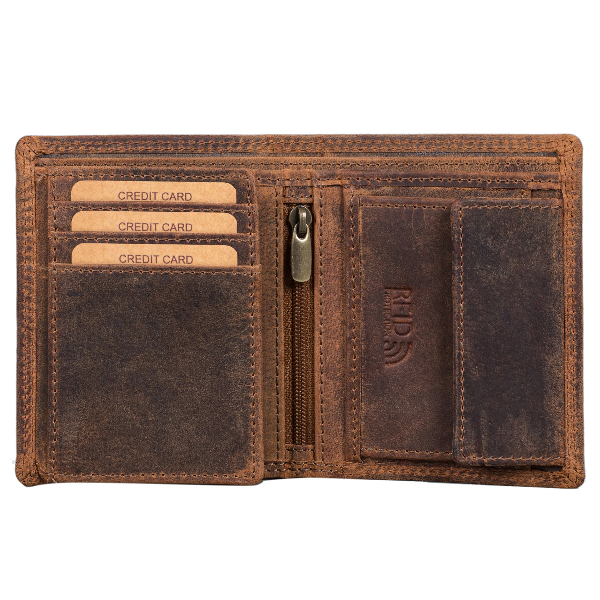 Benthill Kleine Herren Geldbörse Echt Leder - Männer Geldbeutel Mini mit RFID-Schutz - Slim Portemonnaie für Männer - Echtem Leder