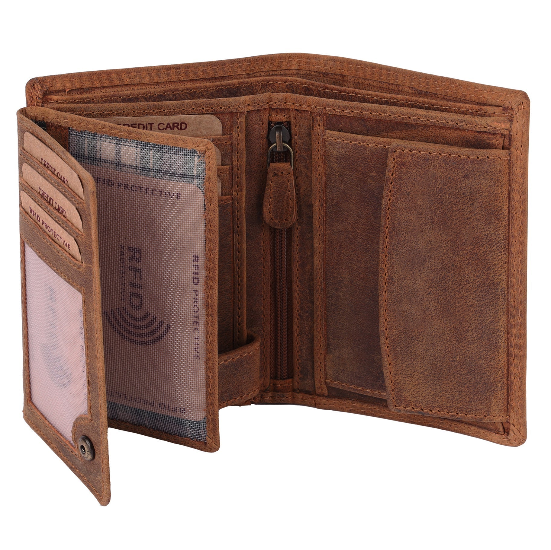 Benthill Geldbörse Herren Leder - Echtleder Geldbeutel mit RFID-Schutz - Slim Portemonnaie für Männer - Echtem Vintage Leder