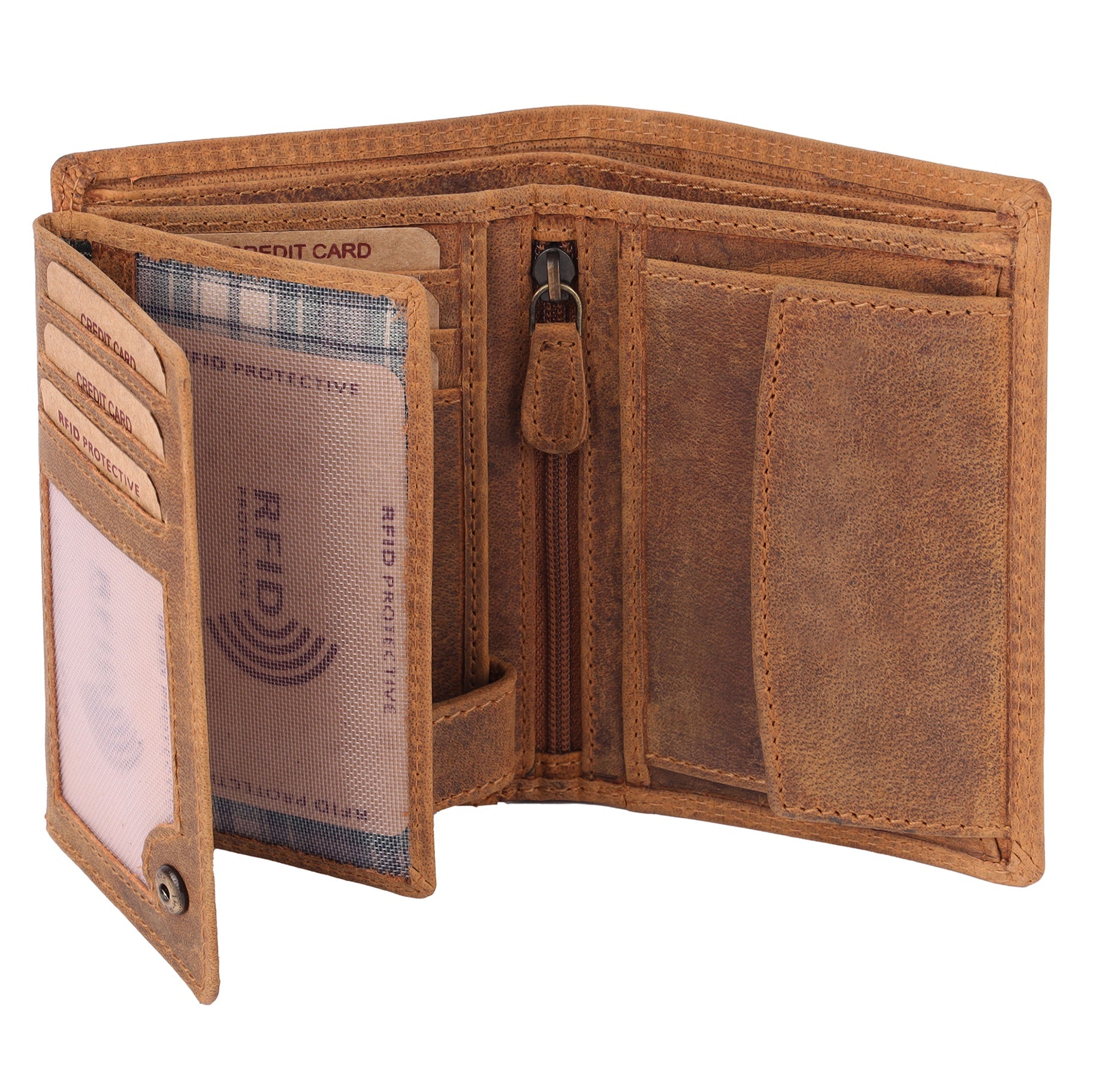 Benthill Herren Echt Leder Geldbörse - Geldbeutel mit RFID-Schutz - Slim Portemonnaie für Männer - Echtem Vintage Leder