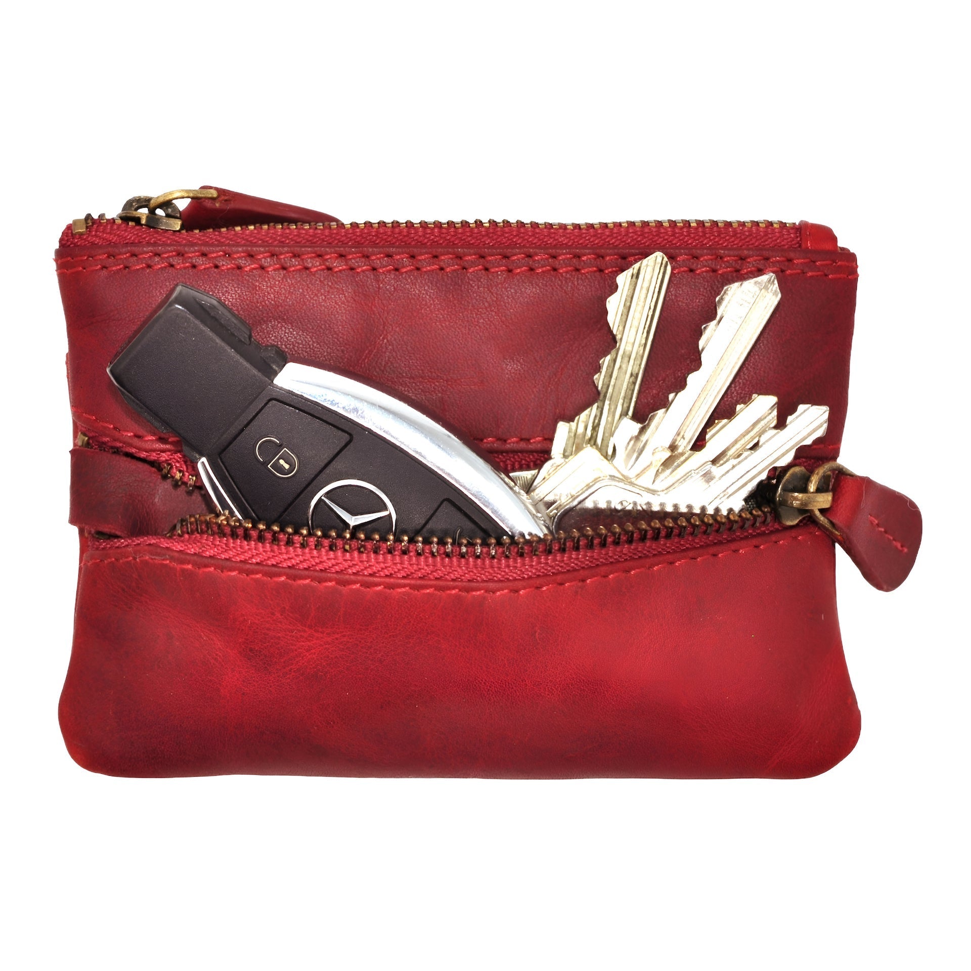Benthill Schlüsseletui Leder | Schlüsseltasche Echt Leder | Kleines Schlüsselmäppchen für Damen & Herren inkl. Geschenkbox