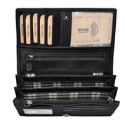 Benthill Portemonnaie Damen Leder - Hochwertige weiche Vintage EchtLeder Damen Geldbörse mit RFID Schutz - Grosse Damenbörse lang - Frauen Portmonee inkl. Geschenkbox
