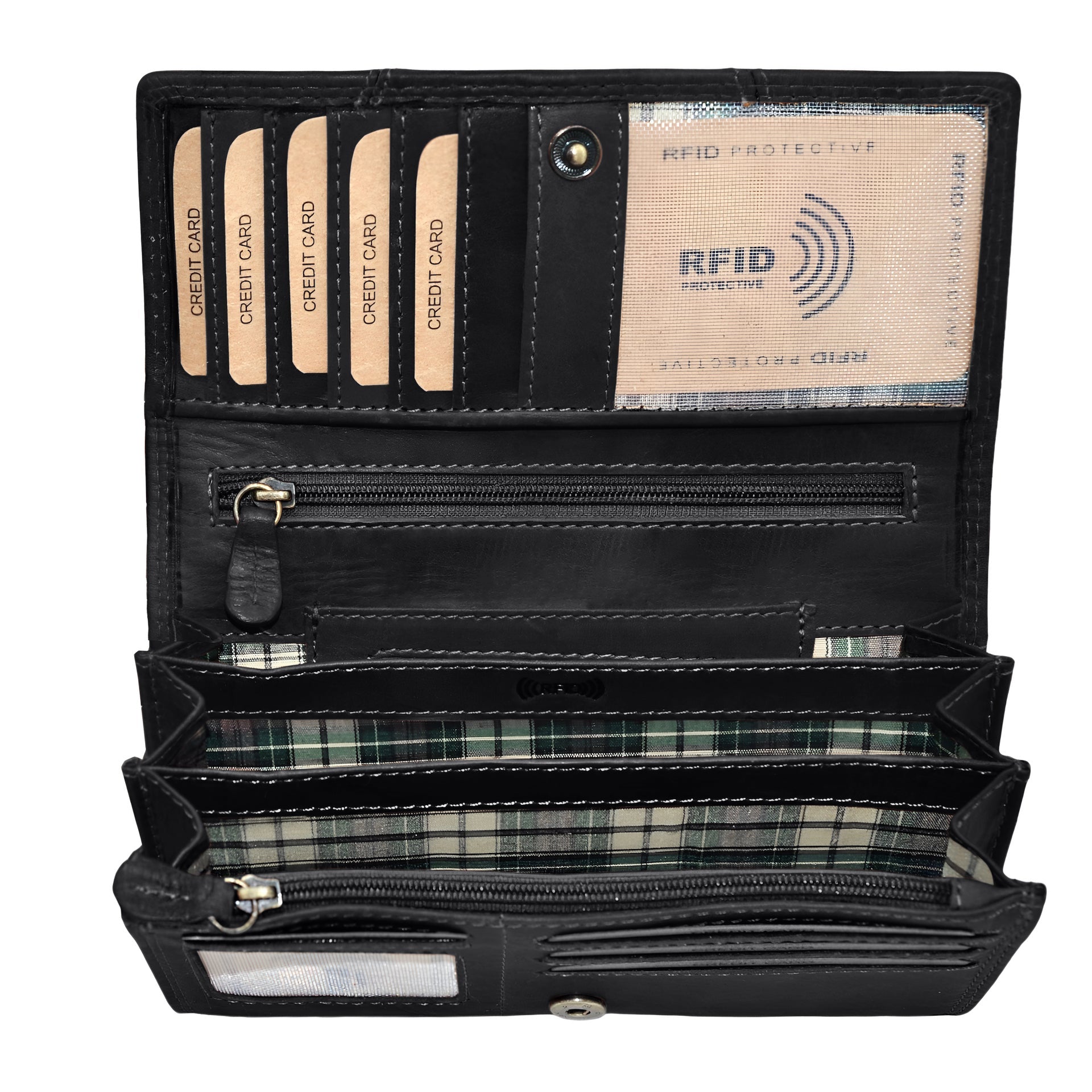 Benthill Portemonnaie Damen Leder - Hochwertige weiche Vintage EchtLeder Damen Geldbörse mit RFID Schutz - Grosse Damenbörse lang - Frauen Portmonee inkl. Geschenkbox