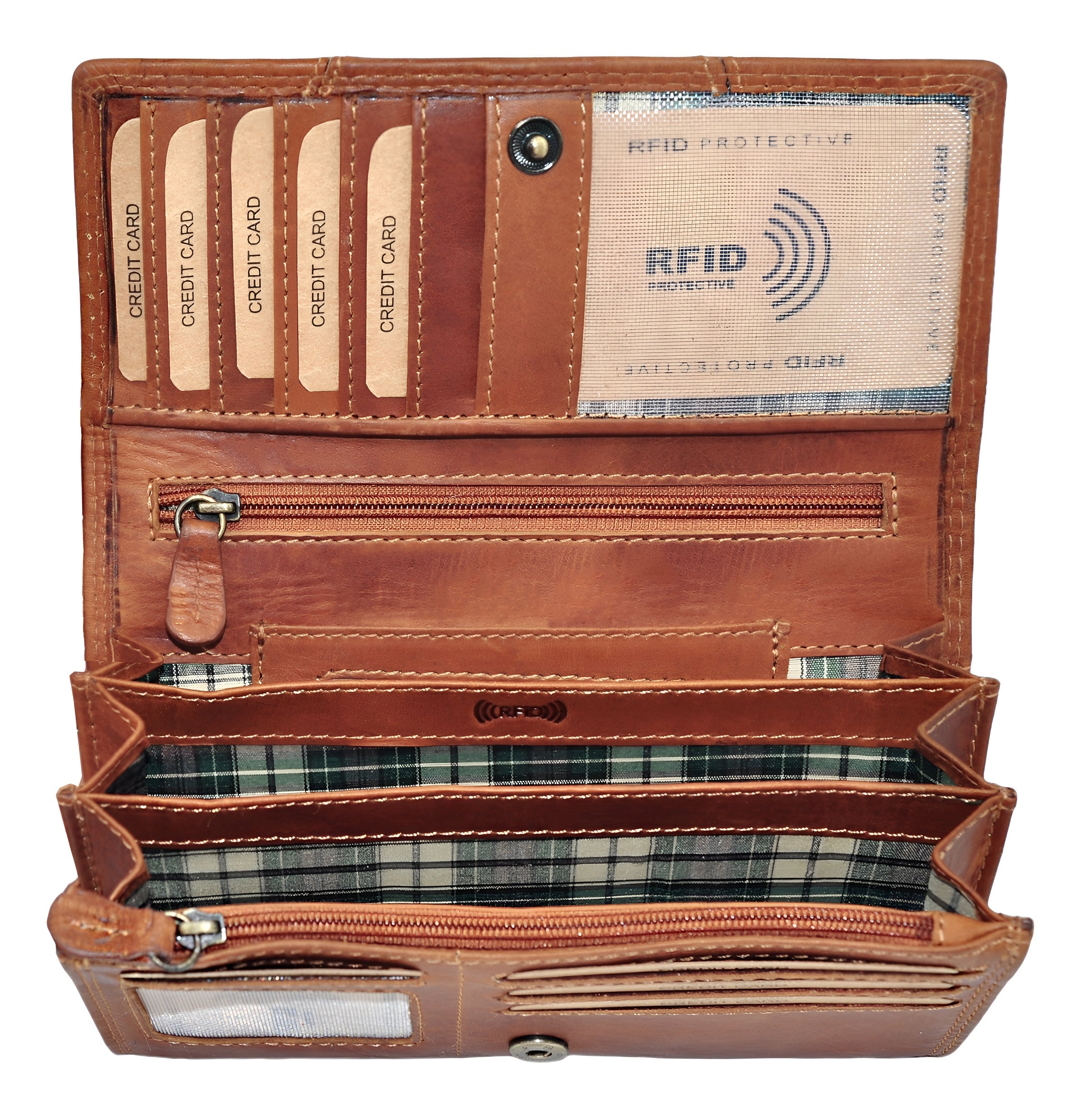 Benthill Portemonnaie Damen Leder - Hochwertige weiche Vintage EchtLeder Damen Geldbörse mit RFID Schutz - Grosse Damenbörse lang - Frauen Portmonee inkl. Geschenkbox