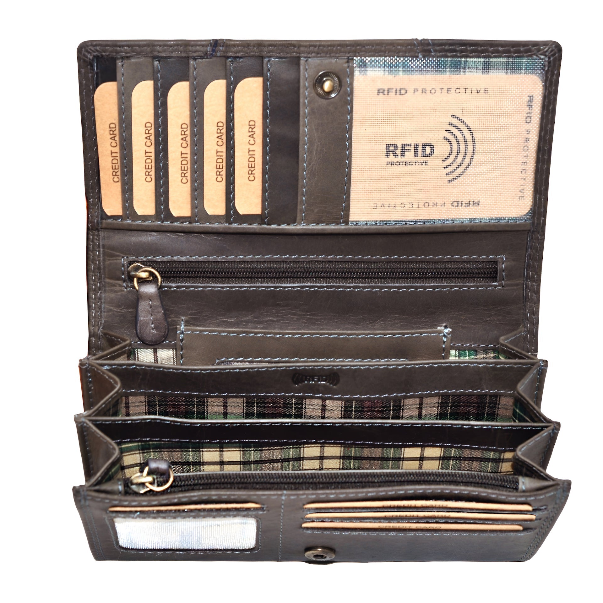 Benthill Portemonnaie Damen Leder - Hochwertige weiche Vintage EchtLeder Damen Geldbörse mit RFID Schutz - Grosse Damenbörse lang - Frauen Portmonee inkl. Geschenkbox