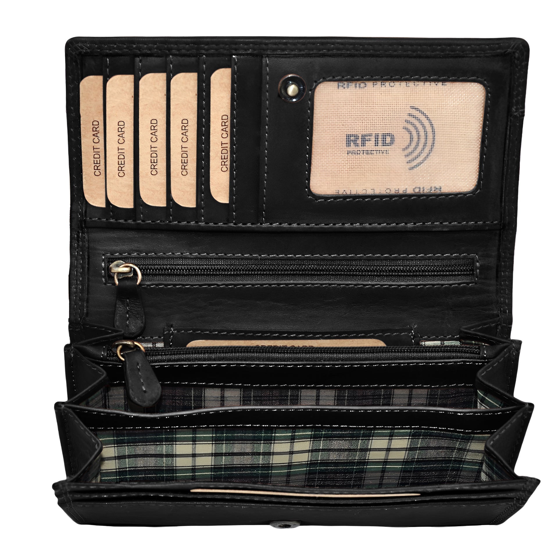 Benthill Geldbörse Damen Leder - Hochwertige Echt-Leder Damen Portemonnaie mit RFID Schutz - Lange Vintage Damenbörse - Frauen Portmonee inkl. Geschenkbox