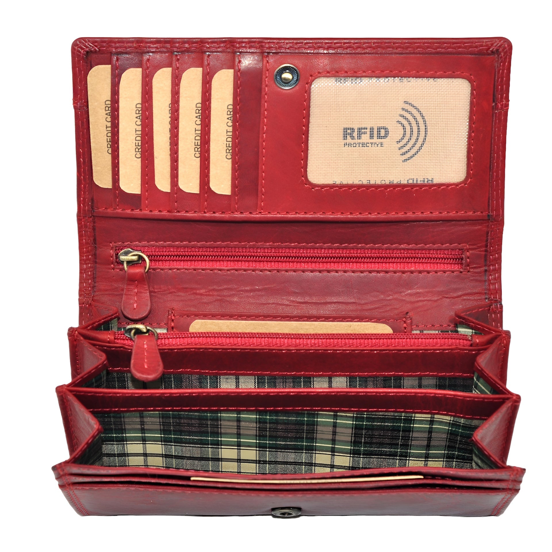 Benthill Geldbörse Damen Leder - Hochwertige Echt-Leder Damen Portemonnaie mit RFID Schutz - Lange Vintage Damenbörse - Frauen Portmonee inkl. Geschenkbox