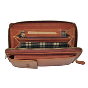 Benthill Damen Handy Umhängetasche Leder - RFID Portemonnaie aus echtem Rindsleder - Frauen Vintage Leder Geldbörse - Handtasche - Schultertasche