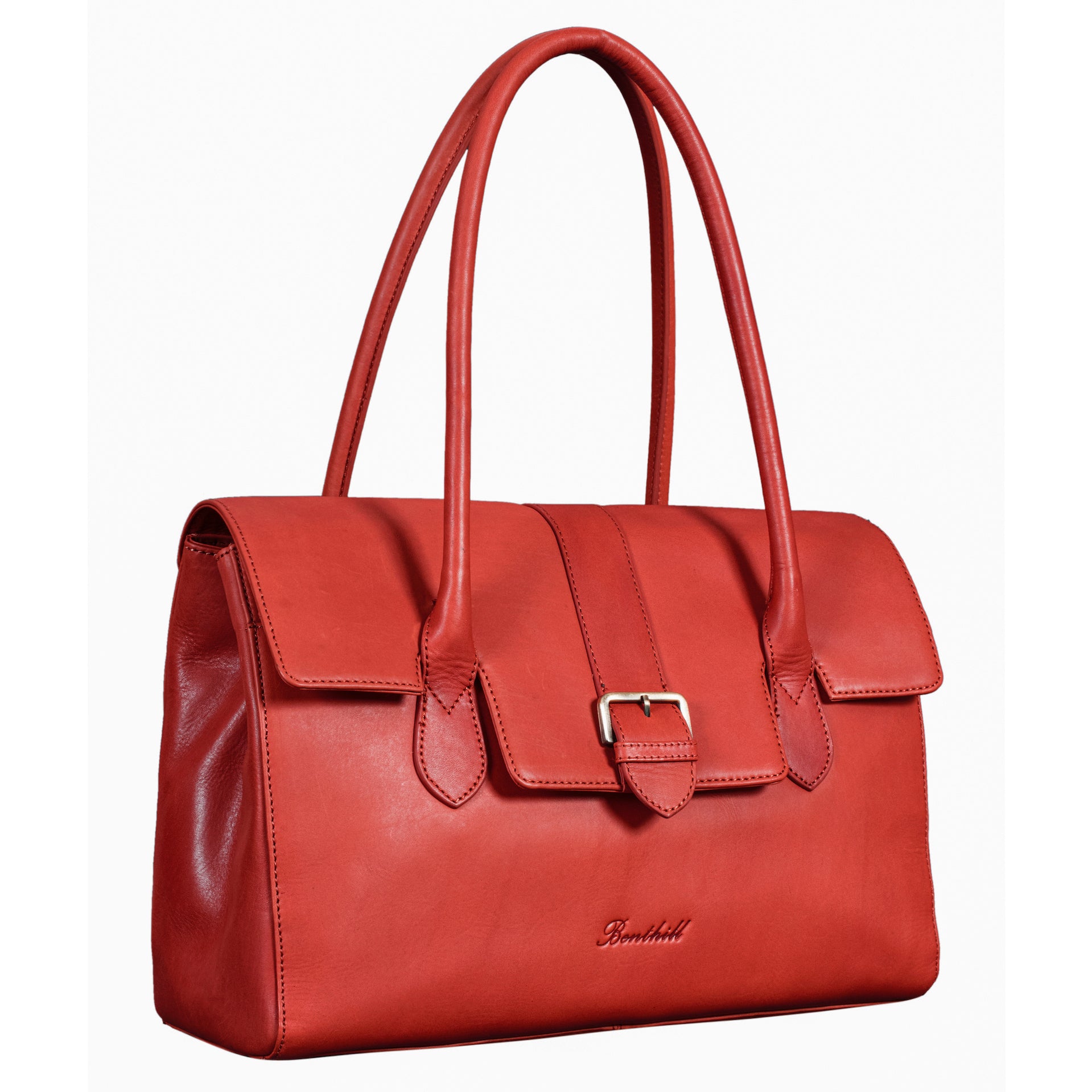 Benthill Damen Handtasche Echt Leder | Henkeltasche aus hochwertigem Rindsleder | Vintage Fashion Bag Beutel - Shopper - Schultertasche